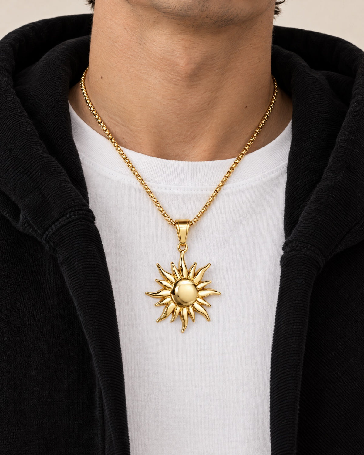 Sun Necklace, worn